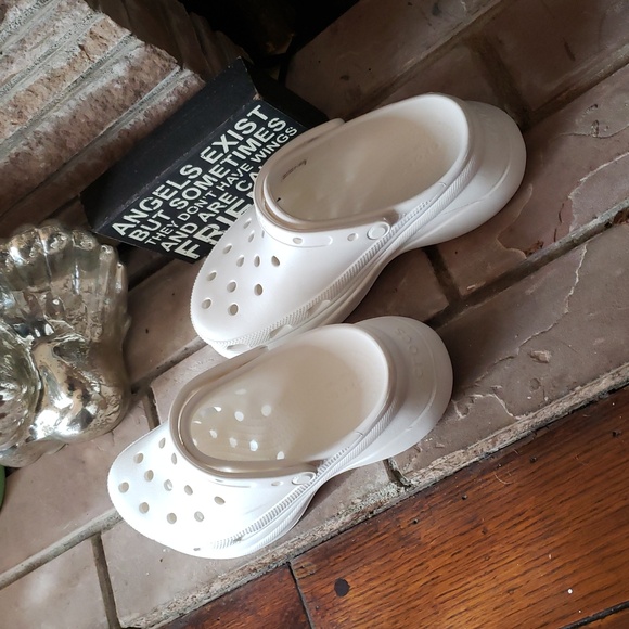 Crocs Classic White Bae Platform Clog Sandals Size 8 - Picture 6 of 16